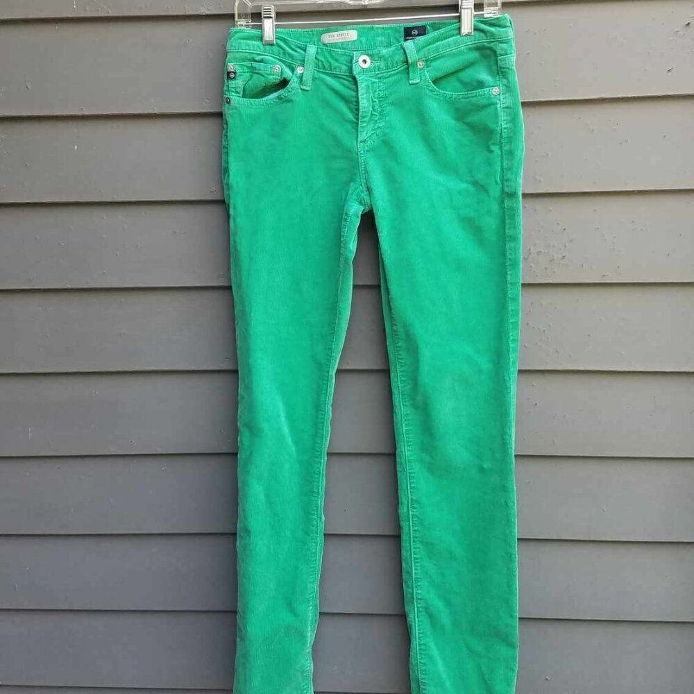 AG The Stevie Slim Straight Green Cords size 28 Regular